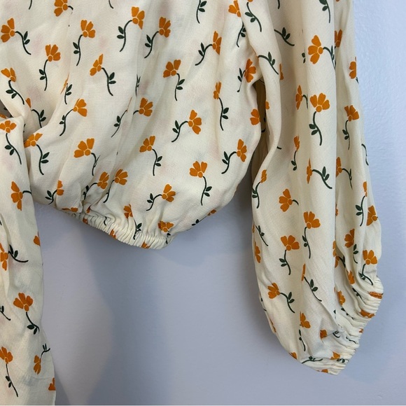 Faithful The Brand La Guardia Floral Cropped Tie-Front Crepe To Size 4 - Picture 9 of 16